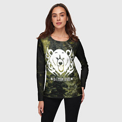 Лонгслив женский Лес мой храм - дух леса медведь Велес, цвет: 3D-принт — фото 2
