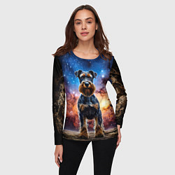 Лонгслив женский Ризеншнауцер в космосе, цвет: 3D-принт — фото 2