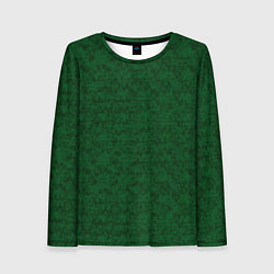 Женский лонгслив Тёмно-зелёный текстурированный