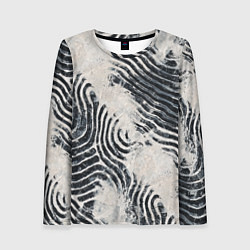 Лонгслив женский Текстура гранж - абстрактные линии, цвет: 3D-принт