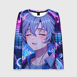 Лонгслив женский Влюбленный в музыку, цвет: 3D-принт