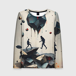 Лонгслив женский Сюрреалистичные люди и камни, цвет: 3D-принт