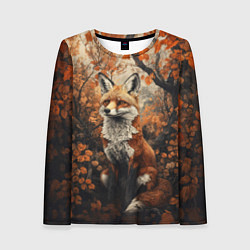 Женский лонгслив Лис в лесной чаще