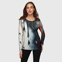 Лонгслив женский Сюрреалистичная абстракция с каплями, цвет: 3D-принт — фото 2