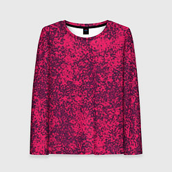 Лонгслив женский Насыщенный розовый текстура, цвет: 3D-принт