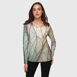 Лонгслив женский Прожилки листика, цвет: 3D-принт — фото 2