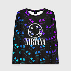 Женский лонгслив Nirvana x marshmello neon