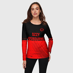 Лонгслив женский Ozzy Osbourne - red gradient посередине, цвет: 3D-принт — фото 2
