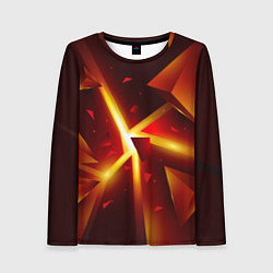 Лонгслив женский Трехмерный взрыв неоновых плит абстракция, цвет: 3D-принт