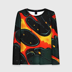 Лонгслив женский Оранжевые разломы текстура, цвет: 3D-принт