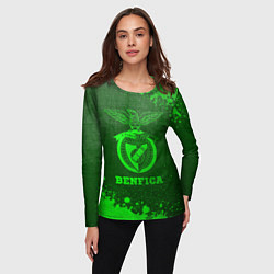 Лонгслив женский Benfica - green gradient, цвет: 3D-принт — фото 2