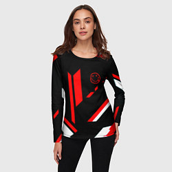 Лонгслив женский Nirvana текстура полосы, цвет: 3D-принт — фото 2