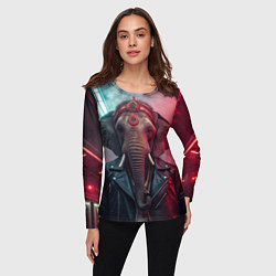 Лонгслив женский Cyberpunk elephant, цвет: 3D-принт — фото 2
