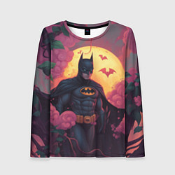 Лонгслив женский Бэтмен и дерево с цветами, цвет: 3D-принт