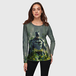 Лонгслив женский Бэтмен зеленые краски, цвет: 3D-принт — фото 2