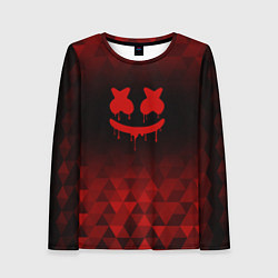 Лонгслив женский Marshmello red poly, цвет: 3D-принт