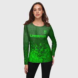 Лонгслив женский Liverpool - green gradient посередине, цвет: 3D-принт — фото 2