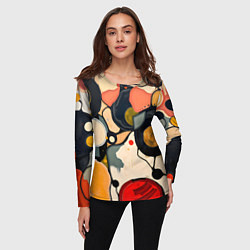 Лонгслив женский Абстракция с кругами и краской, цвет: 3D-принт — фото 2