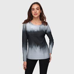 Лонгслив женский Разводы черной краски, цвет: 3D-принт — фото 2