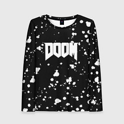 Лонгслив женский Doom белые краски всплеск, цвет: 3D-принт