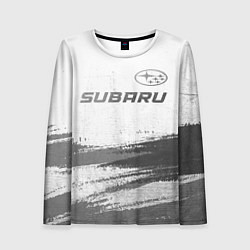 Лонгслив женский Subaru - white gradient посередине, цвет: 3D-принт