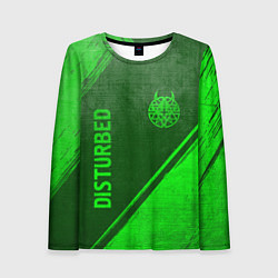 Лонгслив женский Disturbed - green gradient вертикально, цвет: 3D-принт