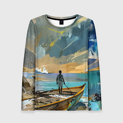 Лонгслив женский Мальчик и лодка, цвет: 3D-принт