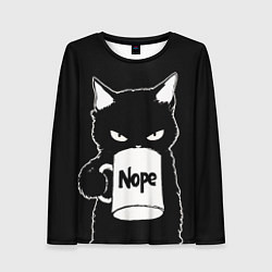 Лонгслив женский Angry black cat nope, цвет: 3D-принт