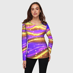 Лонгслив женский Блестящая волнистая текстура, цвет: 3D-принт — фото 2