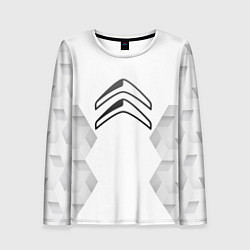 Лонгслив женский Citroen white poly, цвет: 3D-принт