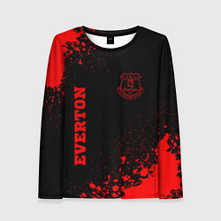 Женский лонгслив Everton - red gradient вертикально