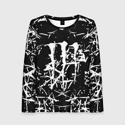 Лонгслив женский Monster energy белые штрихи краско, цвет: 3D-принт