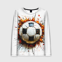 Лонгслив женский Футбольный мяч на белом, цвет: 3D-принт