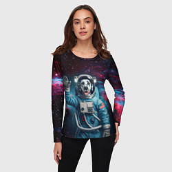 Лонгслив женский Далматинец бравый космонавт - нейроарт, цвет: 3D-принт — фото 2