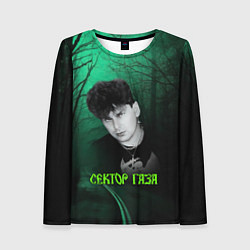 Лонгслив женский Сектор газа зеленый фон, цвет: 3D-принт