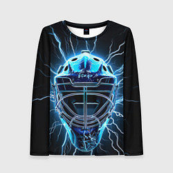 Лонгслив женский Маска голкипера в молниях, цвет: 3D-принт