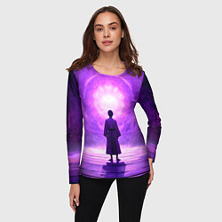 Лонгслив женский Айкидоист на фиолетовом, цвет: 3D-принт — фото 2