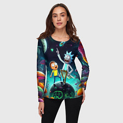 Лонгслив женский Рик и Морти на планете сказочных грибов, цвет: 3D-принт — фото 2