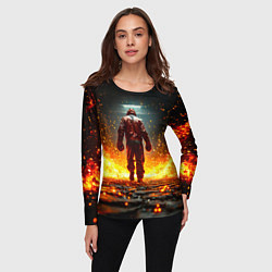 Лонгслив женский Боксер в огне, цвет: 3D-принт — фото 2