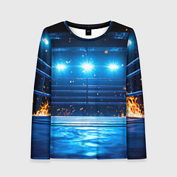 Лонгслив женский Синий ринг в огне, цвет: 3D-принт