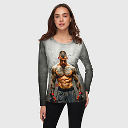 Лонгслив женский Дастин Порье на сером, цвет: 3D-принт — фото 2