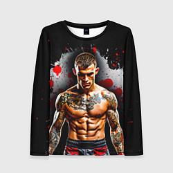 Лонгслив женский Дастин Порье на черном, цвет: 3D-принт