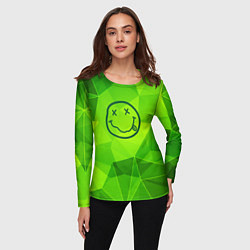 Лонгслив женский Nirvana green poly, цвет: 3D-принт — фото 2