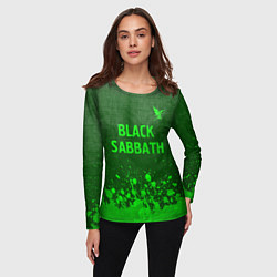 Лонгслив женский Black Sabbath - green gradient посередине, цвет: 3D-принт — фото 2
