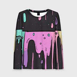 Женский лонгслив Стекающая краска текстура