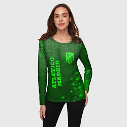 Лонгслив женский Atletico Madrid - green gradient вертикально, цвет: 3D-принт — фото 2