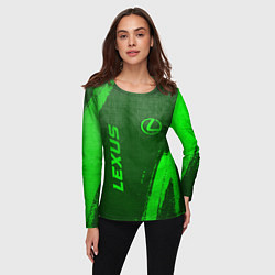 Лонгслив женский Lexus - green gradient вертикально, цвет: 3D-принт — фото 2