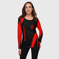 Лонгслив женский Galatasaray - red gradient вертикально, цвет: 3D-принт — фото 2
