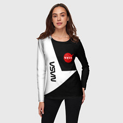 Лонгслив женский Nasa текстура геометрия, цвет: 3D-принт — фото 2