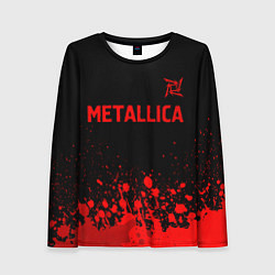 Лонгслив женский Metallica - red gradient посередине, цвет: 3D-принт